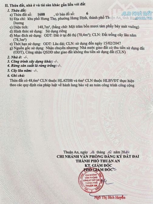 Đất đường Cầu Tàu P. Hưng Định Thuận An Bình Dương. - 4