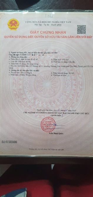140m2 thổ cư hẻm đường số 11, p Trường Thọ, Tp Thủ Đức giá 12 tỷ - 7