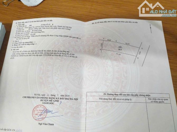Bán 88,5m2 đất, mặt tiền 5m, Ô tô, kinh doanh, ngay vành đai 4, Kim Hoa Mê Linh chỉ 3,8 tỷ - 1