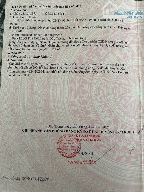 BÁN NHANH LÔ ĐẤT ĐẸP – GẦN ĐƯỜNG THỐNG NHẤT – PHÚ HỘI, LIÊN NGHĨA  LÂM ĐỒNG - 1