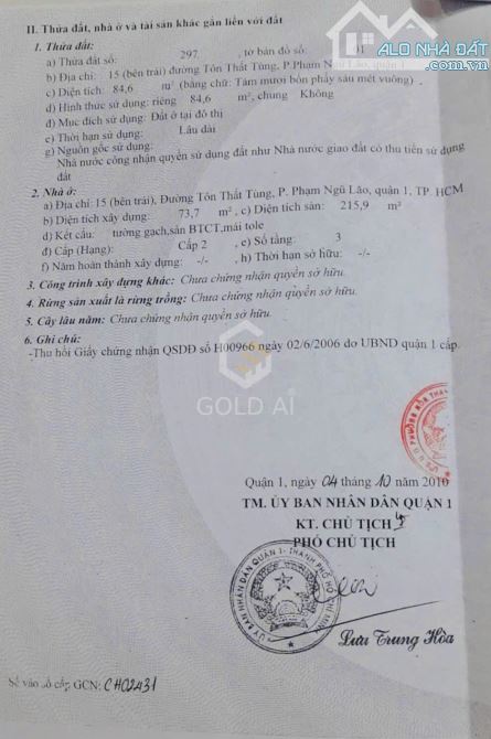 Bán MT 15 Tôn Thất Tùng, P. Phạm Ngũ Lão, Q.1 - 2