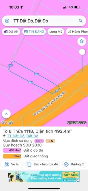 MẶT TIỀN đường Nam Kì Khởi Nghĩa - THỊ TRẤN ĐẤT ĐỎ - ĐẤT ĐỎ - BRVT 🌈DT 497m2 - 2