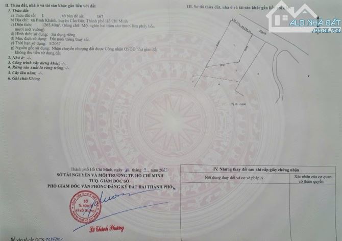 DT 3100m vị trí xã Bình Khánh cần giờ.Đường xe ô tô. Vào tận đất. Loại đất thủy sản