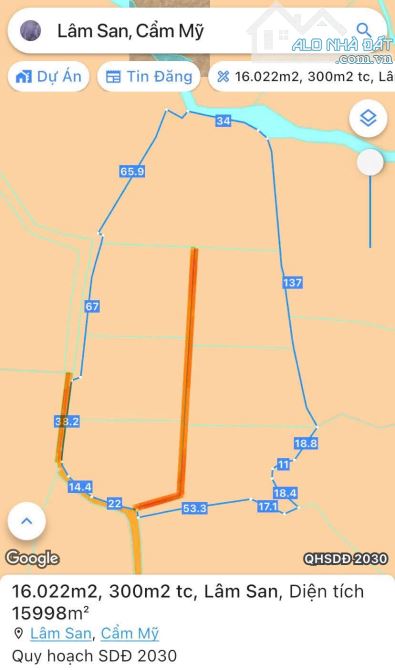 Bán 1,6 hecta đất đẹp có 300m2 thổ cư, đường ô tô gần Trung tâm xã Lâm San, Cẩm Mỹ, ĐN - 4