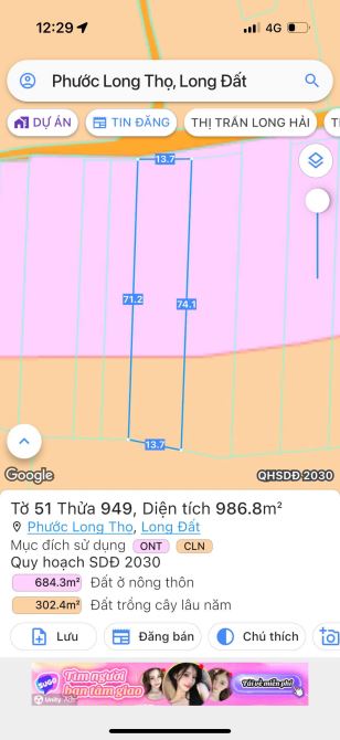 BÁN ĐẤT XÃ ĐẤT ĐỎ - TP HỒ CHÍ MINH; KHU TOÀN NHÀ VƯỜN BIỆT THỰ  ✅DT 987M2~1000M2-SẴN 200tc - 7