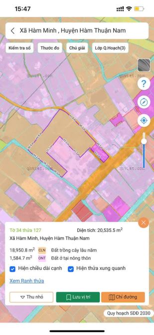 2ha mặt tiền QL1A - Hàm Minh - QH Thổ Cư