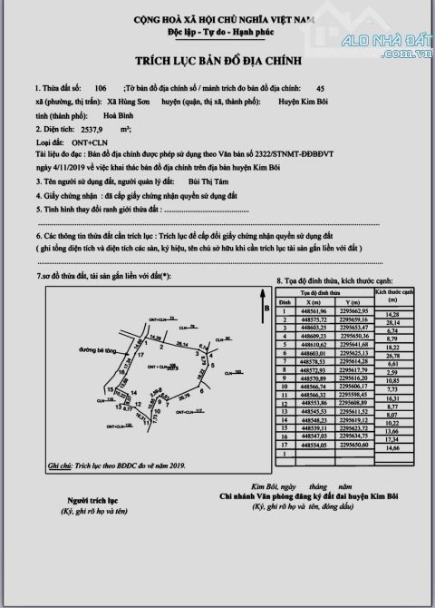 2537m Có 1080m Đất Ở View Cao Thoáng Gần Trường Cấp 3 Hợp Làm Nghỉ Dưỡng