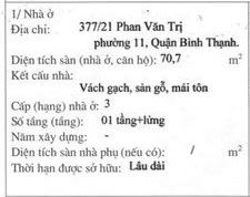 Nhà 2 tầng 4.5x13m 377/21 Phan Văn Trị 5.6 tỷ