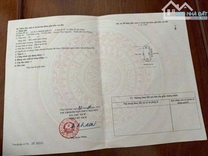 Chào bán lô 70m Mặt đường TDP Hàm Long Núi Đèo Diện tích 70 m Ngang rộng 5,8m  Hướng nam
