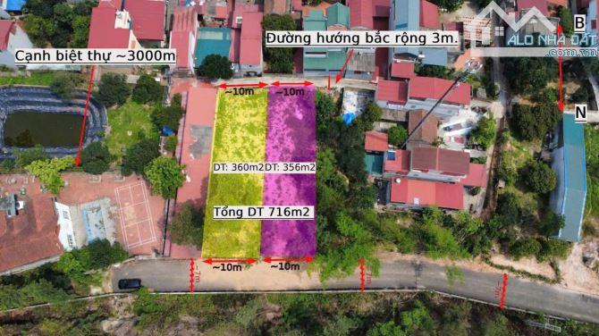 Bán lô đất thô 2 đầu thổ cư hạp lĩnh đg Ô Tô Tải DT 356m, MT10m, Hướng ĐN&TB,Giá 7,5 tỷ - 1