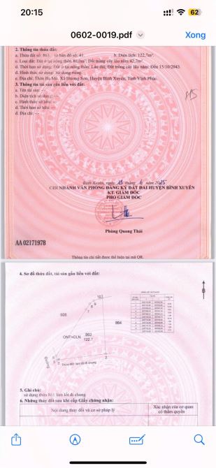 BÁN GẤP LÔ ĐẤT BA MÔ-HƯƠNG SƠN-BÌNH XUYÊN👉CÁCH KCN THĂNG LONG 3👉500M DT122M GIÁ 1,1 TỶ - 2