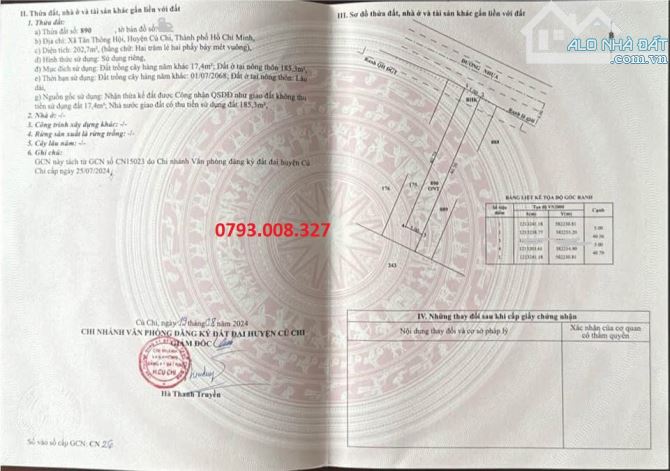 Chủ kẹt tiền bán gấp lô đất Tân Thông Hội Củ Chi diện tích 202m2 giá 720 tr, sổ hồng riêng - 3