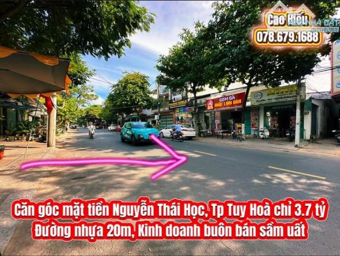 💥Căn góc mặt tiền Nguyễn Thái Học 43m2 ( 3,4x13 ) chỉ 3.7 tỷ. Trung tâm thành phố Tuy Hòa