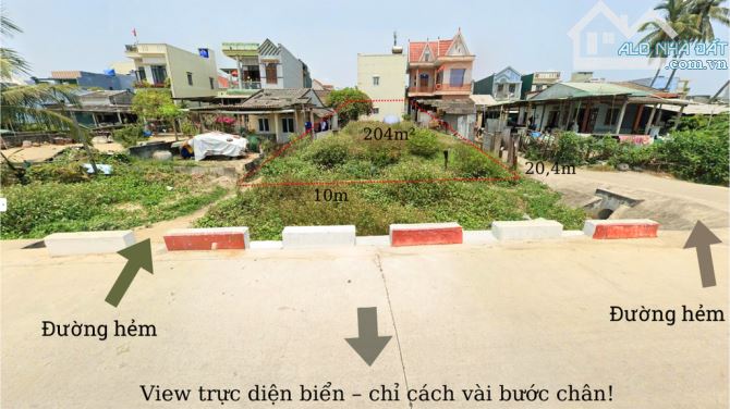 Chính chủ bán đất view sát biển Mỹ Khê 204m², mặt tiền 10m, 2 hẻm, Đông Nam, không dính QH