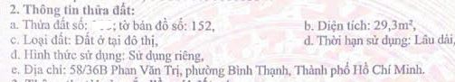 Nhà 3 tầng 3.8x8m 3PN 3WC 58/36B Phan Văn Trị 4.55 tỷ