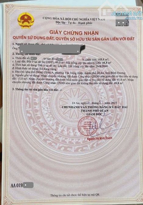 Bán đất 4x27m, hẻm Đoàn Thị Kia p.Tân Đông Hiệp gần Ngã 3 Ông Xã - 2