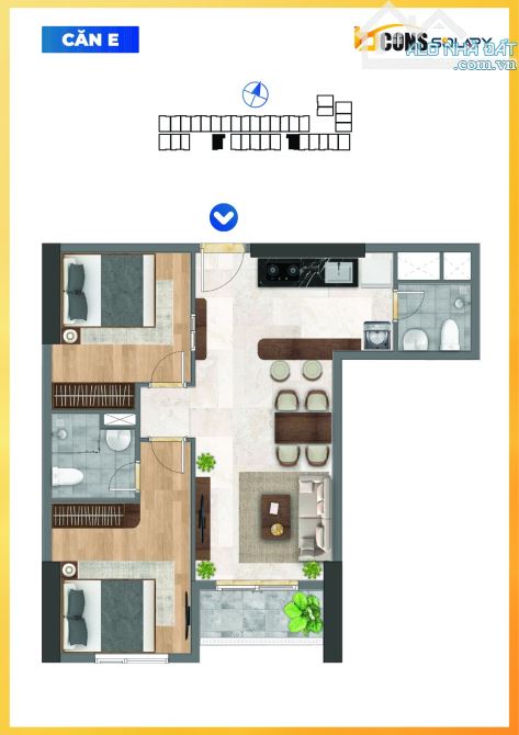 Thật dễ để sở hữu căn Bcons Solary khi ký HĐ cọc chỉ với 5% - giá cuối 1,5 tỷ - 2PN - 2