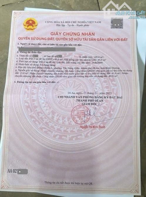 3,25Tỷ/Lô TL🔥Bán 2 Lô Liền kề 109m2_Gần chợ đường Đoàn Thị Kia 200m_p.Tân Đông Hiệp_Dĩ An - 6