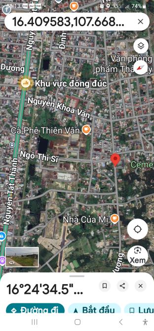 Đất Mặt Tiền đường Trưng Nữ Vương Phú Bài Huế