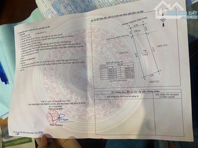 Bán ô đất mặt đường Nguyễn Sinh Cung, Cửa Lò  - Diện tích 118,6m2 - Đất rộng 5m - Đường Ng - 1