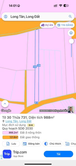 🌈🌈🌈 BÁN ĐẤT SẴN NHÀ CẤP 4 LONG TÂN-LONG ĐẤT-BRVT 💥Gần 1sào ( 988m2 ) -👉2 Mặt Tiền trư - 3