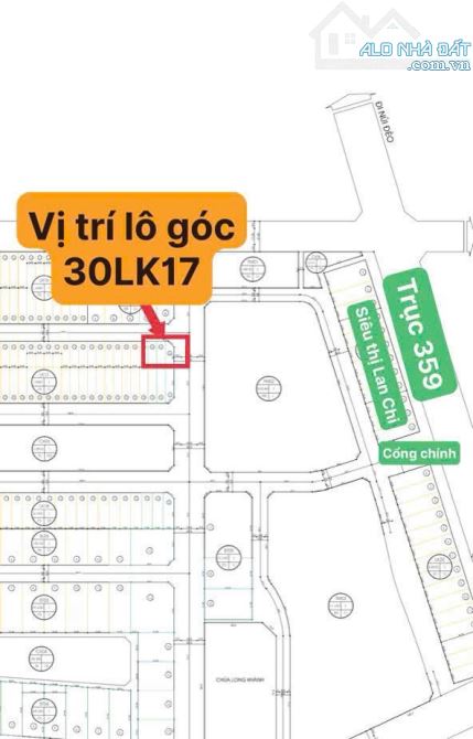 Chào bán góc 30LK17 Quang Minh siêu đẹp lô góc Liền kề đầu dãy LK17 tại Khu Đô Thị Xanh - 2