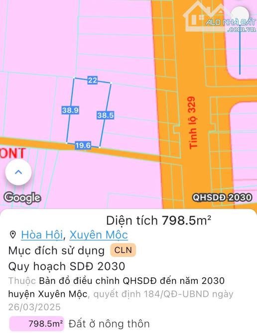 Cần bán 798m2 đất phủ Hồng ngang đến 20m gần cao tốc giá đầu tư