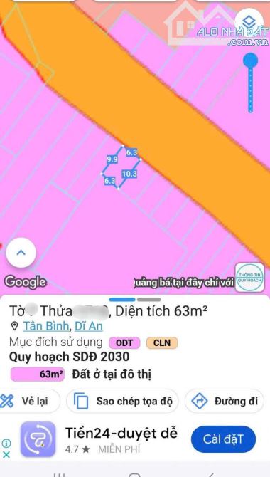 63.3m2 ngay Mặt tiền Nguyễn Thị Tươi  THẬT 100%, Sổ riêng,Tân bình, Dĩ An,Bình Dương