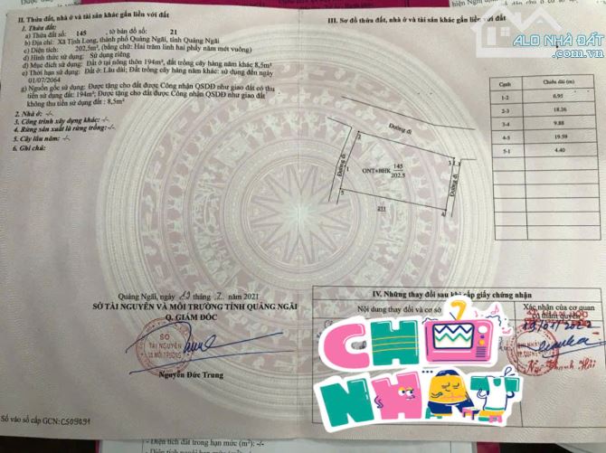 Bán 203m2 đất mặt tiền Hoàng Sa Tịnh Khê ngang gần 20m ngang làm NH, KS, NN giá 4850TR TL - 1