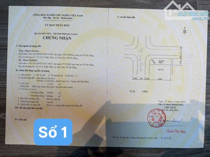 CHÍNH CHỦ BÁN LÔ GÓC LÊ THƯỚC.VỚI HOÀNG BÍCH SƠN.222M. GIÁ RẺ - 1