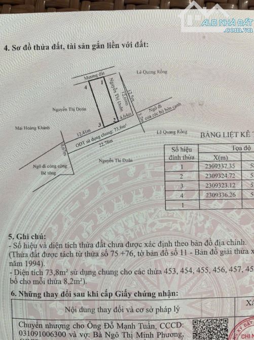 MR Đ. ANH- BÁN ĐẤT TẠI LƯƠNG QUÁN- NAM SƠN- AN DƯƠNG CHỈ 1,38 TỶ - 2