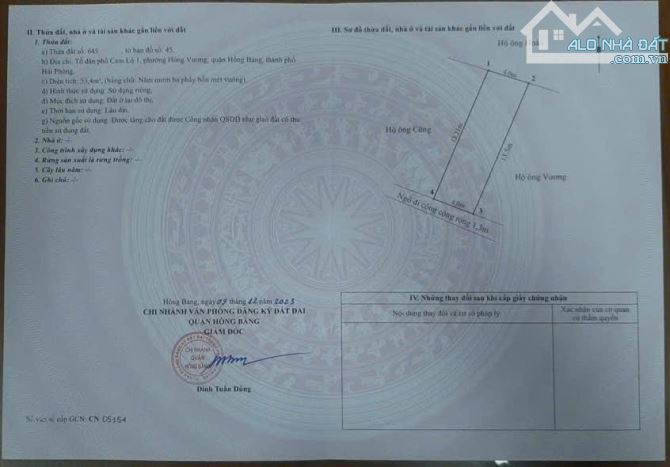 Bán đất ngõ Cam Lộ 1, Hùng Vương, Hồng Bàng lô 53,4m2 – giá chỉ có 900 triệu - 5