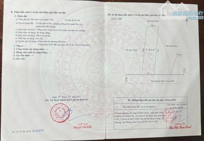 🌺chính chủ gửi   Bán Đất Mặt Đường Mai Trung Thứ -