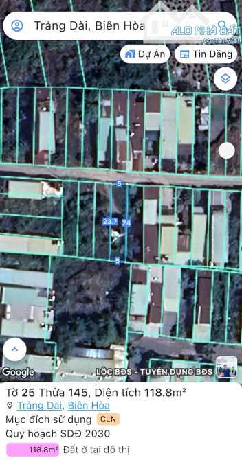 Bán Lô Đất 118m2 Hẻm Ôto Nguyễn Thái Học Trảng Dài TP Biên Hòa - 2