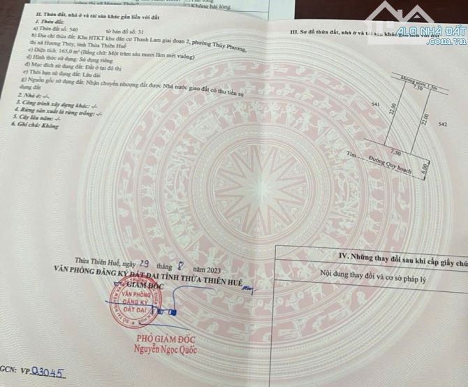 Bán đất 165m2 KQH Thanh Lam, phường Thủy Phương, Hương Thuỷ, Huế ❌❌