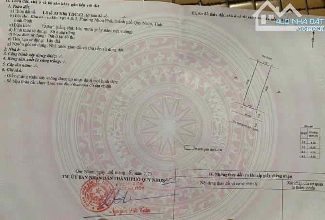 Bán đất Quy Nhơn Bắc, gần bệnh viện, chợ...