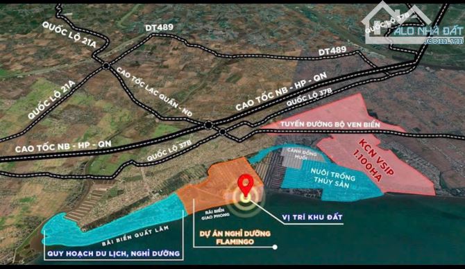 Đầu tư đất biển Quất Lâm 83m2 Mt4.5m đường ô tô tránh cạnh dự án nghỉ dưỡng Flamingo