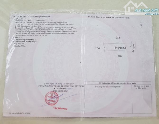 CẦN BÁN LÔ ĐẤT 384M2 ẤP TRẢNG SA, XÃ ĐÔN THUẬN, TRẢNG BÀNG, TÂY NINH 550 TRIỆU - 3