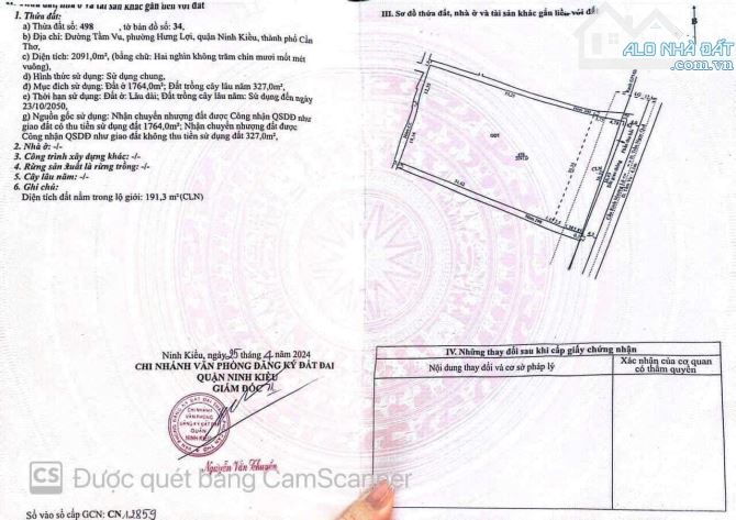 BÁN ĐẤT LỚN MẶT TIỀN TẦM VU, HƯNG LỢI, NINH KIỀU - 5