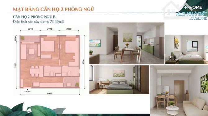 K-HOME APARTMENT 978 triệu/căn –Diện tích 45m² –Giá từ: 21,5triệu/m². - 6