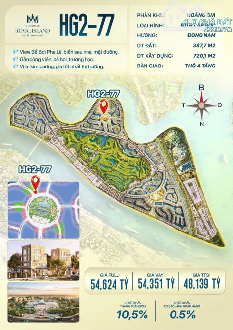 🔥SIÊU PHẨM ĐƠN LẬP GÓC HOÀNG GIA VIEW NGỰ HOA VIÊN- BỂ BƠI PHA LÊ- DT 388M2