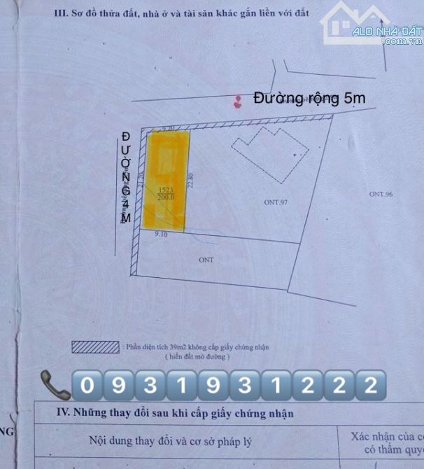 LÔ GÓC 191M2 (9.1 x 21) HOÀ PHONG ĐÀ NẴNG GIÁ NHỈNH 1TỶ.