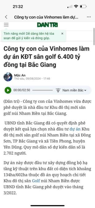 Bán đất phấn sơn đồng sơn 1650 m . Lưng tựa núi. Cạnh sân golf vin