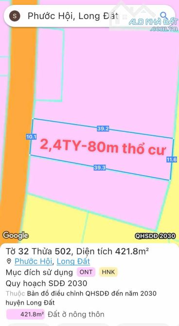 Chủ gửi em bán 3 lô đất đường nhựa, khu vực Long Mỹ - Láng Dài, xã Phước Hải, TP.HCM - 1