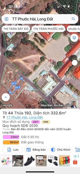 B2 LÔ LIÊN KỀ ĐỐI DIỆN TRƯỜNG TIỂU HỌC LONG MỸ - TT PHƯỚC HẢI ; CÁCH BIỂN PHƯỚC HẢI CHỈ 3K - 1
