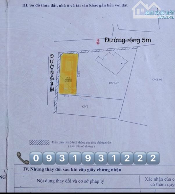LÔ GÓC 191M2 (9.1 x 21) HOÀ PHONG ĐÀ NẴNG GIÁ NHỈNH 1TỶ. - 2