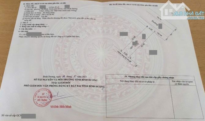 Đất gần ngã tư Chiêu Liêu, phường Tân Bình, TP Dĩ An. 3,4 tỷ - 4