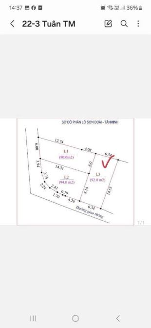 Bán đất Sơn Đoài, Tân Minh, Sóc Sơn. 92m full thổ cư giá 1,71 tỷ. - 6