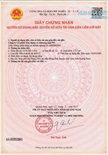 Bán Lô Đất Mặt tiền đường Phan Châu Trinh, ngay tung tâm hành chính Quế Sơn, 3ty400tr. - 7