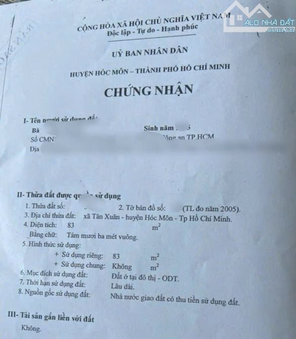 950 triệu xin phép giao luôn cuốn sổ hồng căn nhà nát ngay Tân Xuân, Hóc Môn, 5x16m - 7